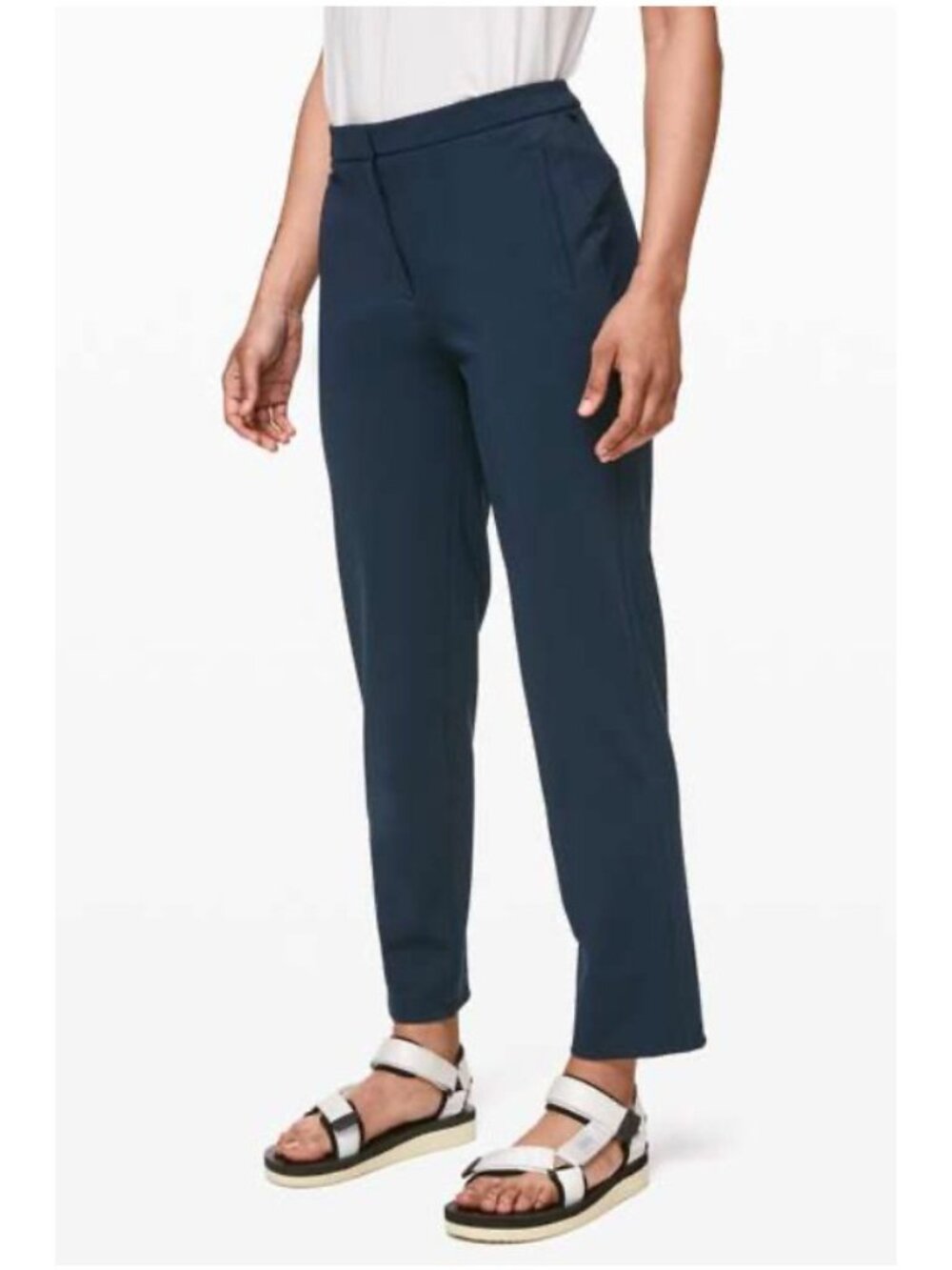 Lululemon On The Move Pants Womens 6 Navy Slim‎ Ankle Length Ponte Stretch